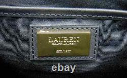 New Lauren Ralph Lauren Needlepoint Medium Andie Drawstring Bag Black Floral Lrl