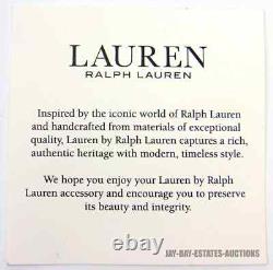 New Lauren Ralph Lauren Needlepoint Medium Andie Drawstring Bag Black Floral Lrl