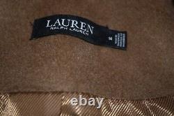 New Lauren Ralph Lauren Three-Button Wool-Blend Reefer Coat In Camel Size 14