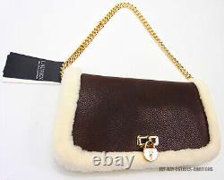 New Lauren Ralph Lauren Waxed Leather Medium Tanner Shoulder Bag Chestnut Brown