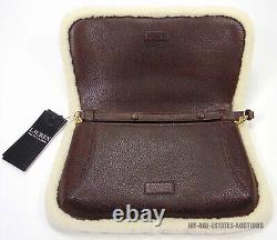 New Lauren Ralph Lauren Waxed Leather Medium Tanner Shoulder Bag Chestnut Brown