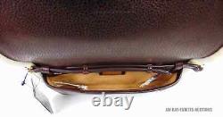 New Lauren Ralph Lauren Waxed Leather Medium Tanner Shoulder Bag Chestnut Brown