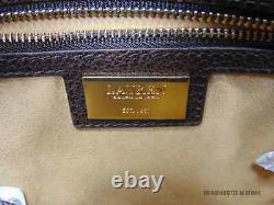 New Lauren Ralph Lauren Waxed Leather Medium Tanner Shoulder Bag Chestnut Brown