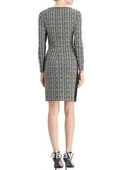 New Lauren Ralph Lauren Women's Houndstooth Colorblock Sheath Dress Black/Whit 6