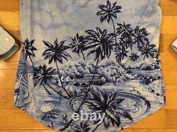 New M Polo Ralph Lauren Tropical Hawaiian Beach Palm Tree Sailing Oxford Shirt