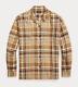 New Men's Xl Xxl Polo Ralph Lauren 90s Big Fit Brushed Plaid Flannel Shirt Khaki