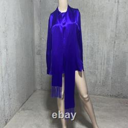 New NWT Ralph Lauren Collection Purple Label Bow Neck Silk Blouse Top US 8