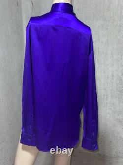 New NWT Ralph Lauren Collection Purple Label Bow Neck Silk Blouse Top US 8