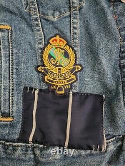 New POLO LAUREN RALPH LAUREN Patch Denim Jacket size Petite M SOLD OUT MSRP $175