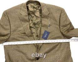New POLO RALPH LAUREN Light Brown Silk Wool Blend Blazer Sports Jacket Mens 46 L