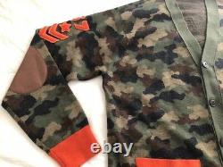 New POLO RALPH LAUREN The Iconic CAMO P-WING Letterman CARDIGAN SWEATER 2XL