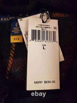 New Polo Ralph Lauren Boston Common Plaid Wool Mackinaw Hunting Jacket Mens Sz L