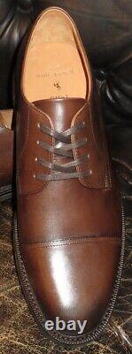 New Polo Ralph Lauren Brown Burnished Cow Leather Cap Toe Shoes 11.5 D