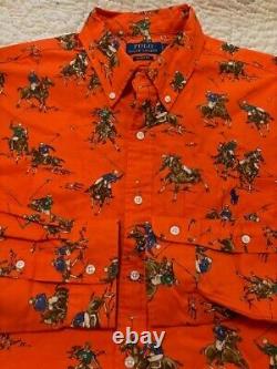 New Polo Ralph Lauren Equestrian Horse Dog Western Sportsman Aztec Shirt XL