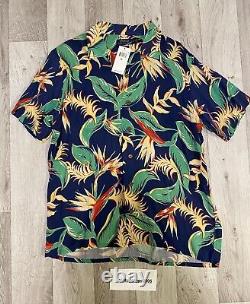 New Polo Ralph Lauren Hawaiian Short Sleeved Shirt Floral Size Medium Camp