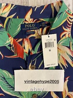 New Polo Ralph Lauren Hawaiian Short Sleeved Shirt Floral Size Medium Camp