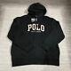 New Polo Ralph Lauren Hoodie Mens 2xl Xxl Black Hoodie Spell Out Casual
