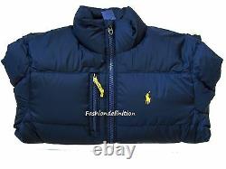 New Polo Ralph Lauren Men Navy Blue Winter Snow Quilted Trek Puffer Down Jacket