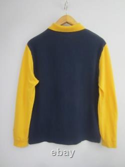 New Polo Ralph Lauren Mens L Navy Yellow Stripe Embroidered Griffin Dragon Shirt