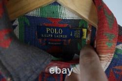 New Polo Ralph Lauren Mens Southwestern Jacquard Workshirt Shirt Flannel $248 L