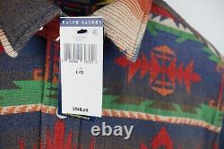 New Polo Ralph Lauren Mens Southwestern Jacquard Workshirt Shirt Flannel $248 L