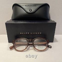New Polo Ralph Lauren Ph 2262 6086 Transparent Brown Authentic Eyeglasses 48-21