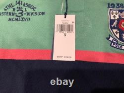 New Polo Ralph Lauren Rugby 3rd Division Green Pink Shirt Long Sleeve Men Size S
