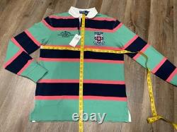 New Polo Ralph Lauren Rugby 3rd Division Green Pink Shirt Long Sleeve Men Size S