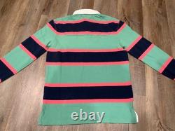 New Polo Ralph Lauren Rugby 3rd Division Green Pink Shirt Long Sleeve Men Size S
