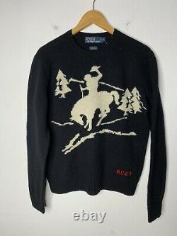 New Polo Ralph Lauren Small Sweater VTG Rodeo Western Wool RRL Off White Indian