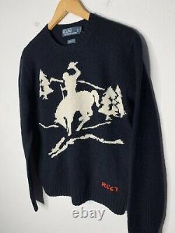 New Polo Ralph Lauren Small Sweater VTG Rodeo Western Wool RRL Off White Indian