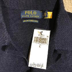 New Polo Ralph Lauren Sweater Mens Large Cardigan Washable Merino Wool