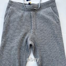 New Polo Ralph Lauren Washable Cashmere Waffle Knit Jogger Pants Grey Size L