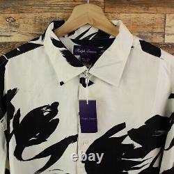 New Purple Label Ralph Lauren Mens Silk button shirt Size XL Long Sleeve