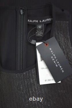 New RALPH LAUREN BLACK LABEL $1,395 Leather Faced Tank Top Shell Shirt sz 12