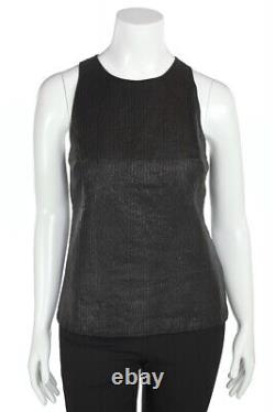 New RALPH LAUREN BLACK LABEL $1,395 Leather Faced Tank Top Shell Shirt sz 12