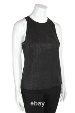 New RALPH LAUREN BLACK LABEL $1,395 Leather Faced Tank Top Shell Shirt sz 12