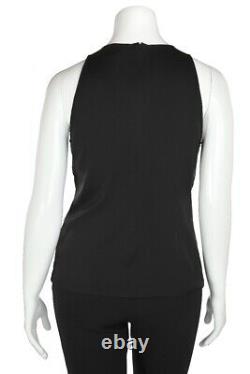 New RALPH LAUREN BLACK LABEL $1,395 Leather Faced Tank Top Shell Shirt sz 12