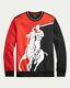 New Ralph Lauren Polo Long Sleeve Hi Tech Red Black White Pony Rare Sweater 2xl