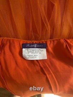 New RALPH LAUREN Purple Label Runway Orange Tulle High-Waisted Maxi Skirt