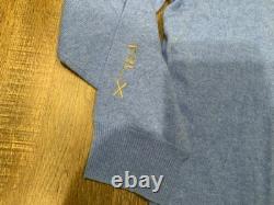 New RLX Ralph Lauren Blue Heather 100% Cashmere Pullover Hoodie Men's Sz XL