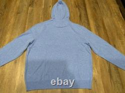 New RLX Ralph Lauren Blue Heather 100% Cashmere Pullover Hoodie Men's Sz XL