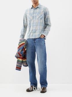New RRL Ralph Lauren Men's Camp Shirt Size MEDIUM Blue