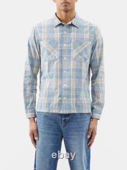 New RRL Ralph Lauren Men's Camp Shirt Size MEDIUM Blue