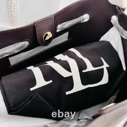 New Ralph Lauren Andie Brown Leather Drawstring Bucket Bag Purse Crossbody