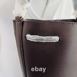 New Ralph Lauren Andie Brown Leather Drawstring Bucket Bag Purse Crossbody