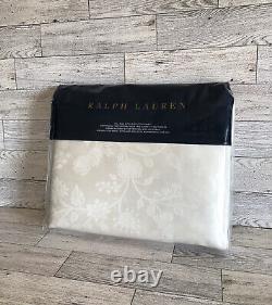 New Ralph Lauren Ashmont Cream Floral Jacquard Extra Deep Fitted Cal King Sheet