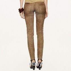 New Ralph Lauren BLACK LABEL 105 Skinny canyon brown distressed Jeans Sz 29 395$