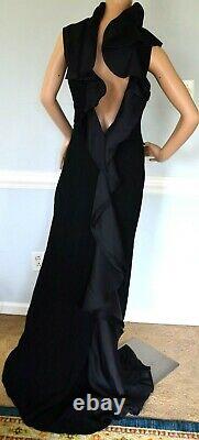 New Ralph Lauren Black Label Venezia Ruffle Long Dress Evening Gown IT 44 / US 8