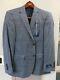 New Ralph Lauren Blazer Men 44r Wool, Silk & Linen Blue Checked Coat Jacket